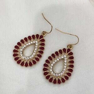 VTG Deep Red Diamond Dangle Earrings